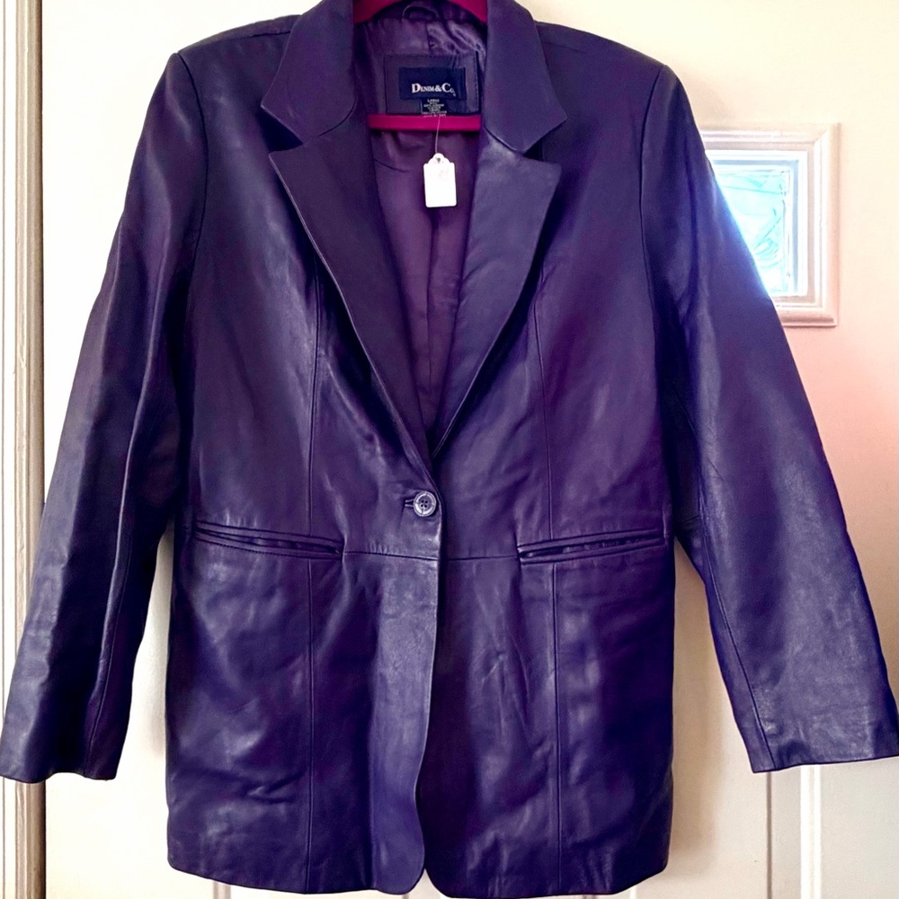 Deep Purple Leather Blazer